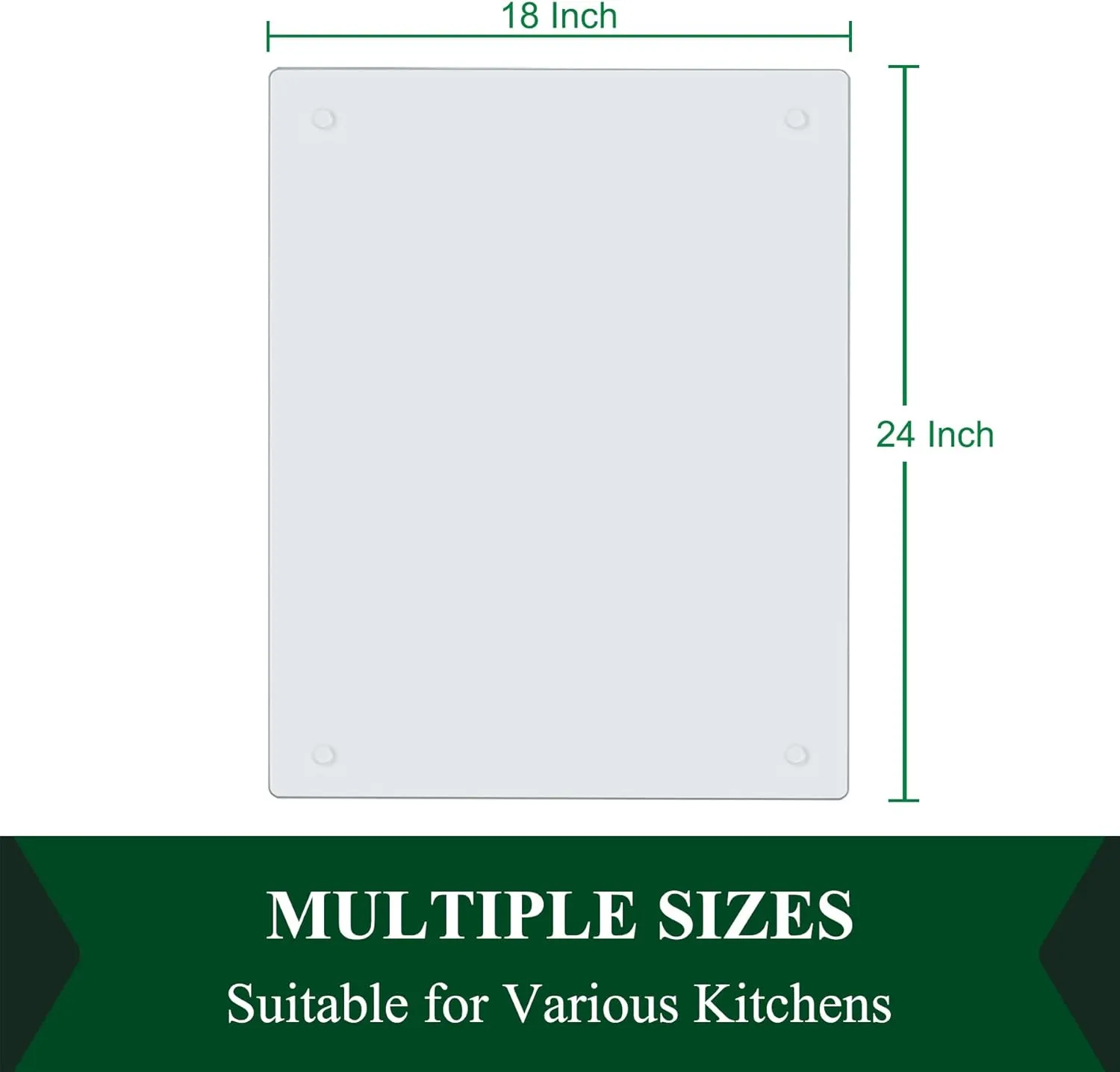 Phore Tempered Glass Cutting Board for Kitchen, Clear Cutting Board for Countertop, Dishwasher Safe, Scratch Resistant, Heat Resistant, Shatter Resistant (18"x24", Clear)