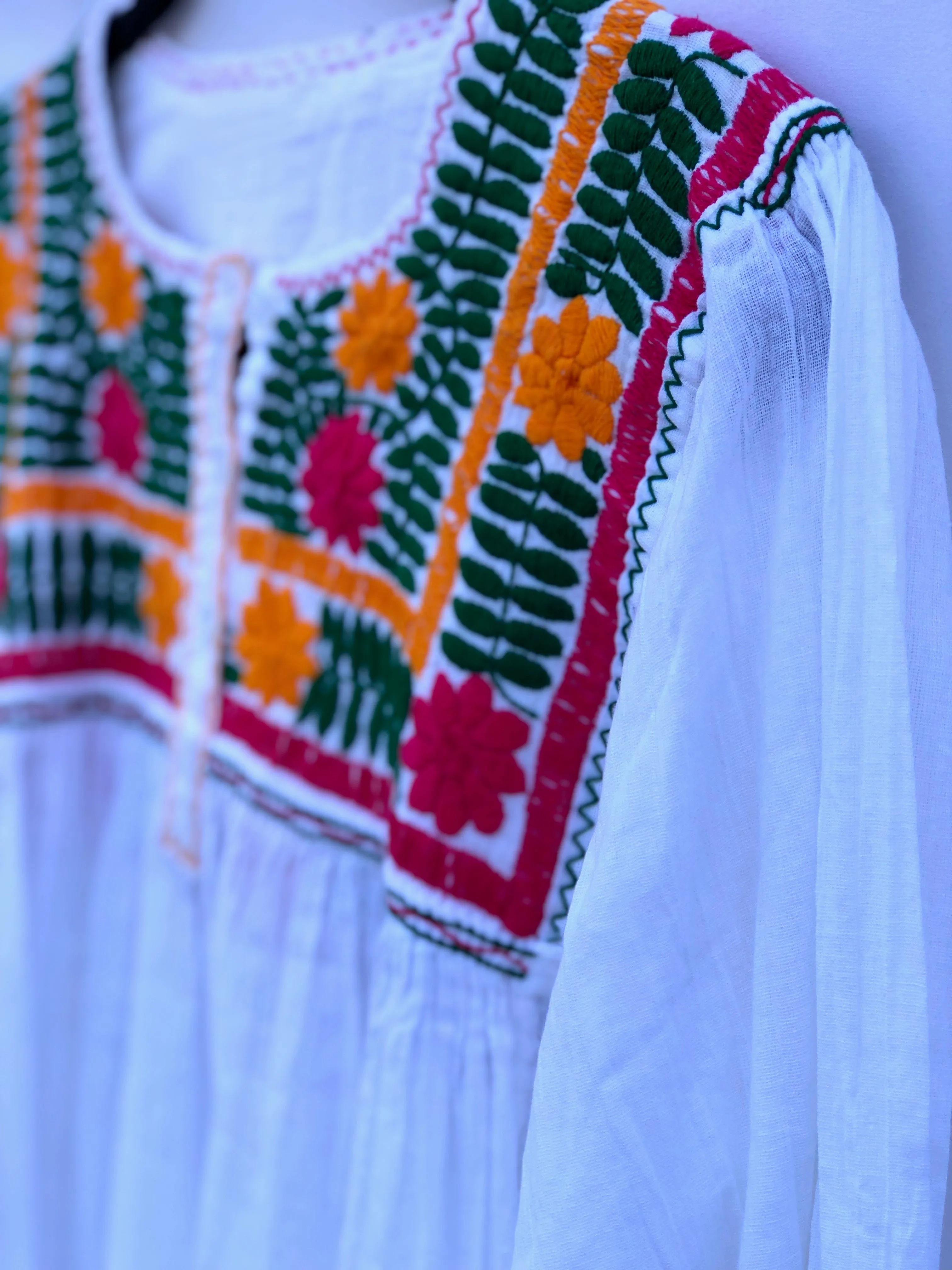 Pink, Marigold and Green Vine Tunic