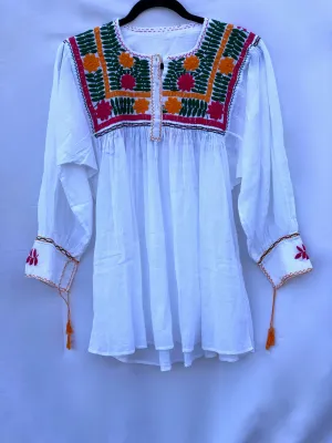 Pink, Marigold and Green Vine Tunic