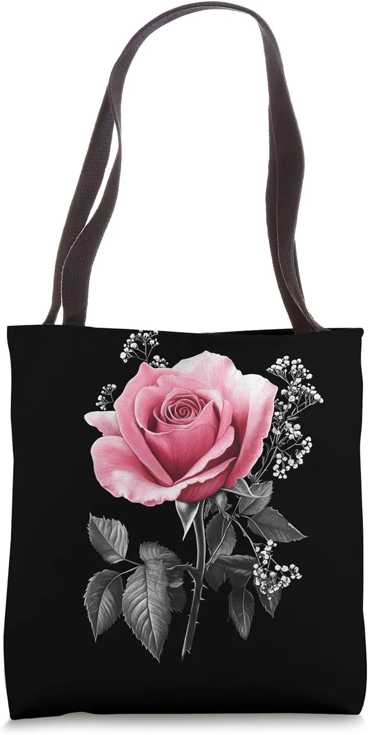 Pink Rose Flower Botanist Garden Flower Pink Rose Tote Bag