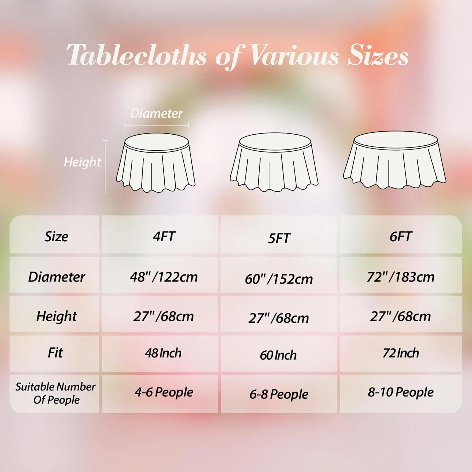 Pink Tulle Tablecloths Fitted 72 Inch Round Tutu Table Skirt Ruffle Spandex Pink Round Table Cloth Wrinkle Free Stretch Tulle Cover for Wedding Girls Birthday Baby Bridal Shower Party Cake