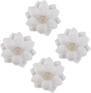 PLAFOPE 10pcs Burlap Flowers DIY Vintage Decor Handmade Materials Rustic Wedding Flower Centerpieces