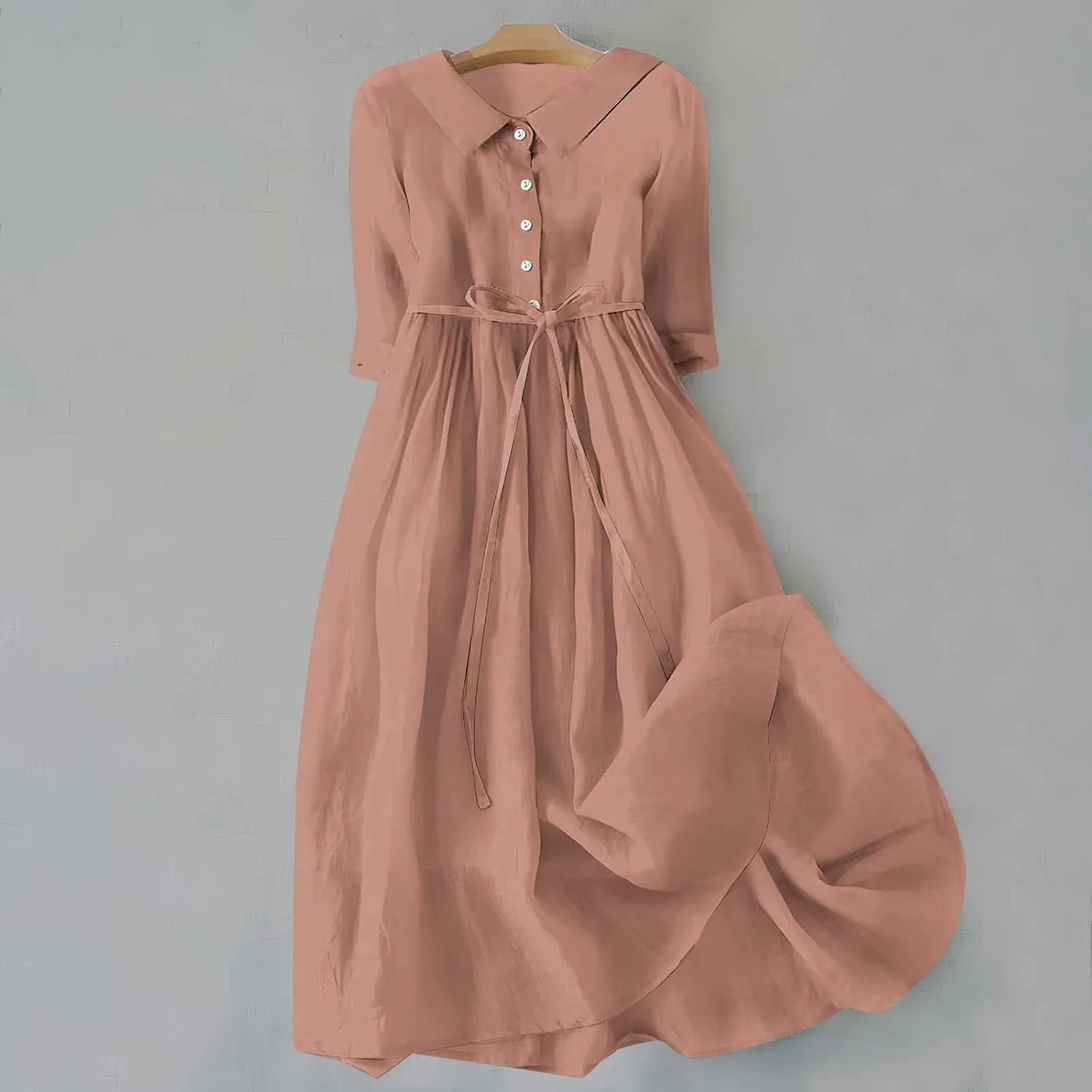 Plus Size Linen Dress for Women Short Sleeve Floral Maxi Dresses Spring Summer Boho Flowy Sundress Cruise Outfits
