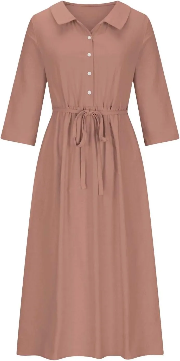 Plus Size Linen Dress for Women Short Sleeve Floral Maxi Dresses Spring Summer Boho Flowy Sundress Cruise Outfits