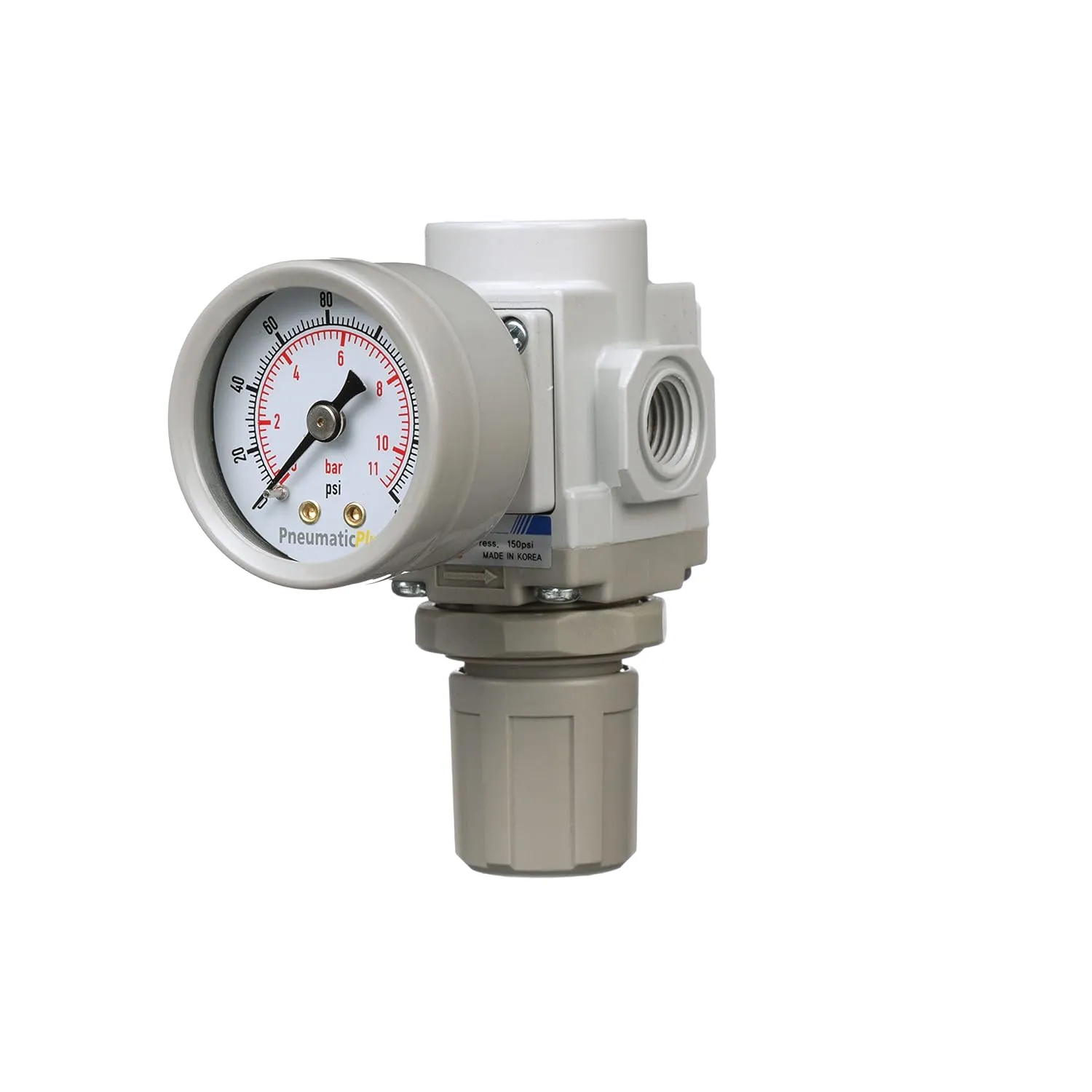 PneumaticPlus SAR200-N02BG Miniature Compressed Air Pressure Regulator 1/4" NPT - Bracket, Gauge