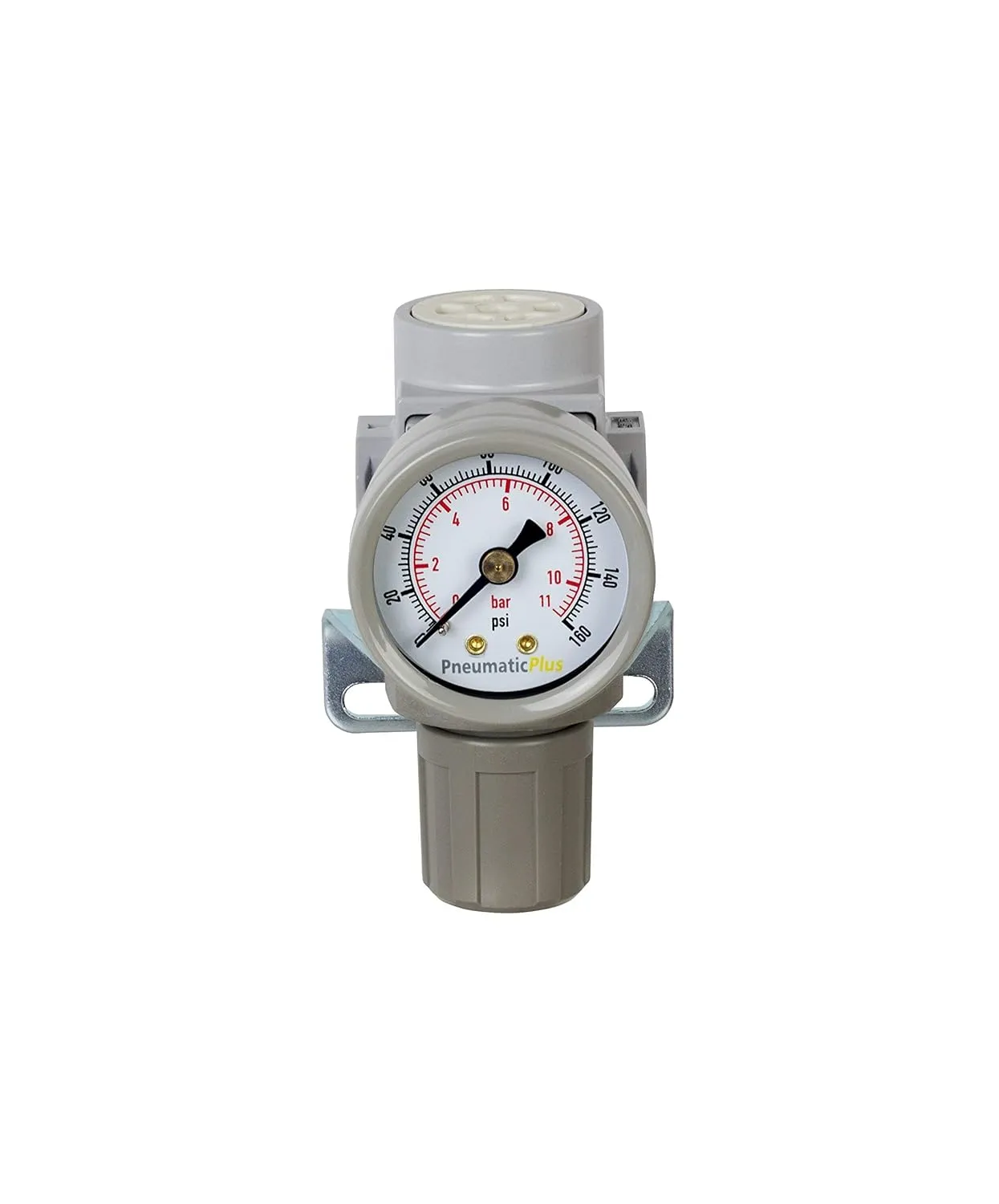 PneumaticPlus SAR200-N02BG Miniature Compressed Air Pressure Regulator 1/4" NPT - Bracket, Gauge