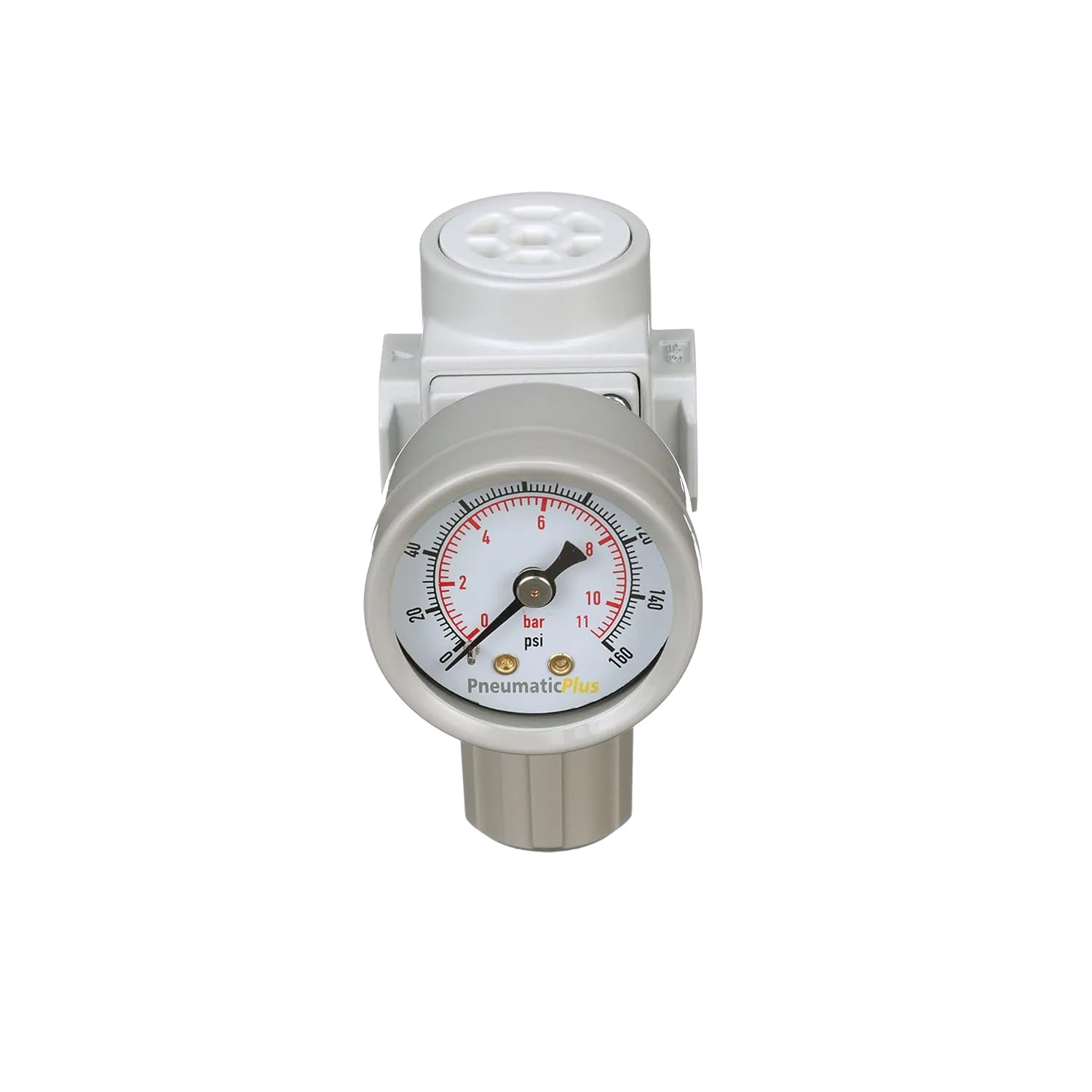 PneumaticPlus SAR200-N02BG Miniature Compressed Air Pressure Regulator 1/4" NPT - Bracket, Gauge