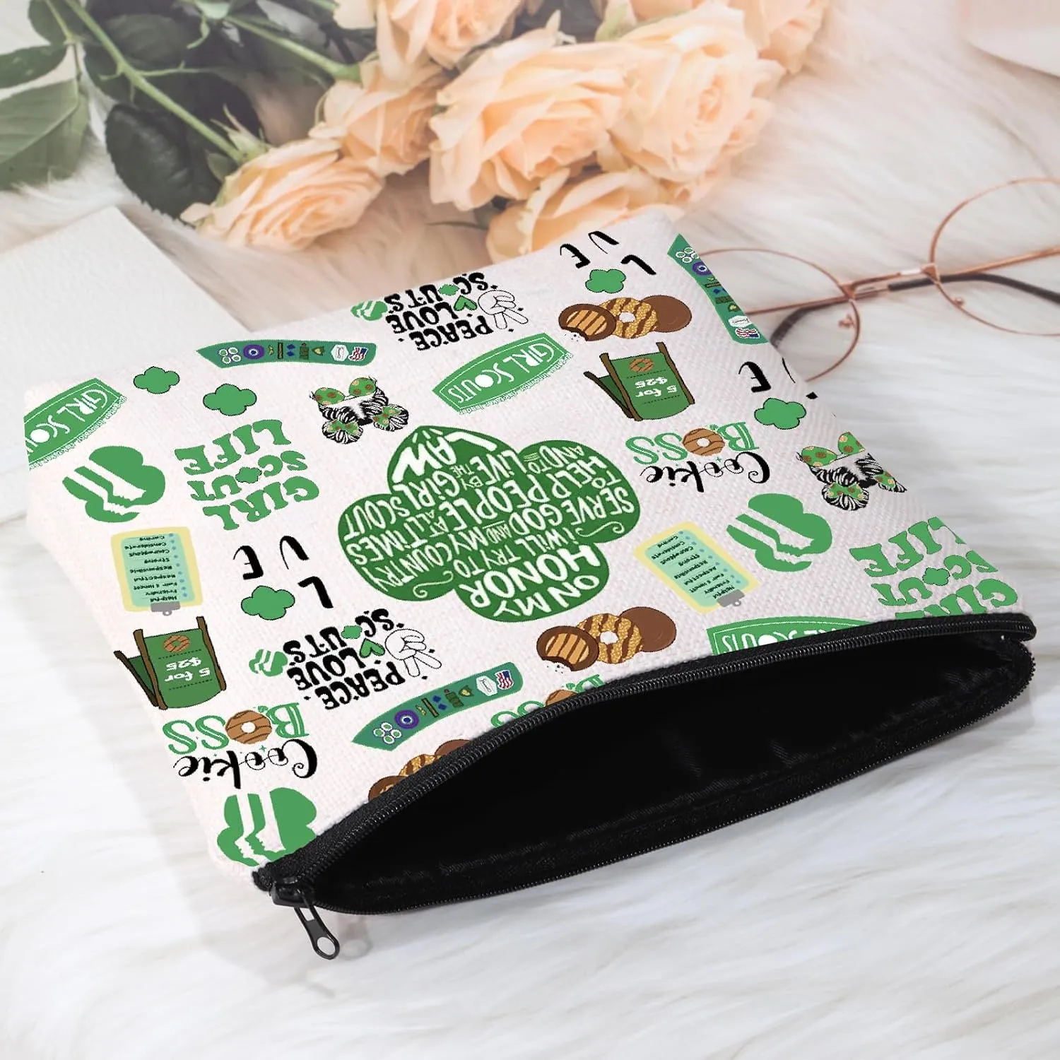 POFULL Girl Troop Leader Cosmetic Bag Adventure Lover Squad Gift