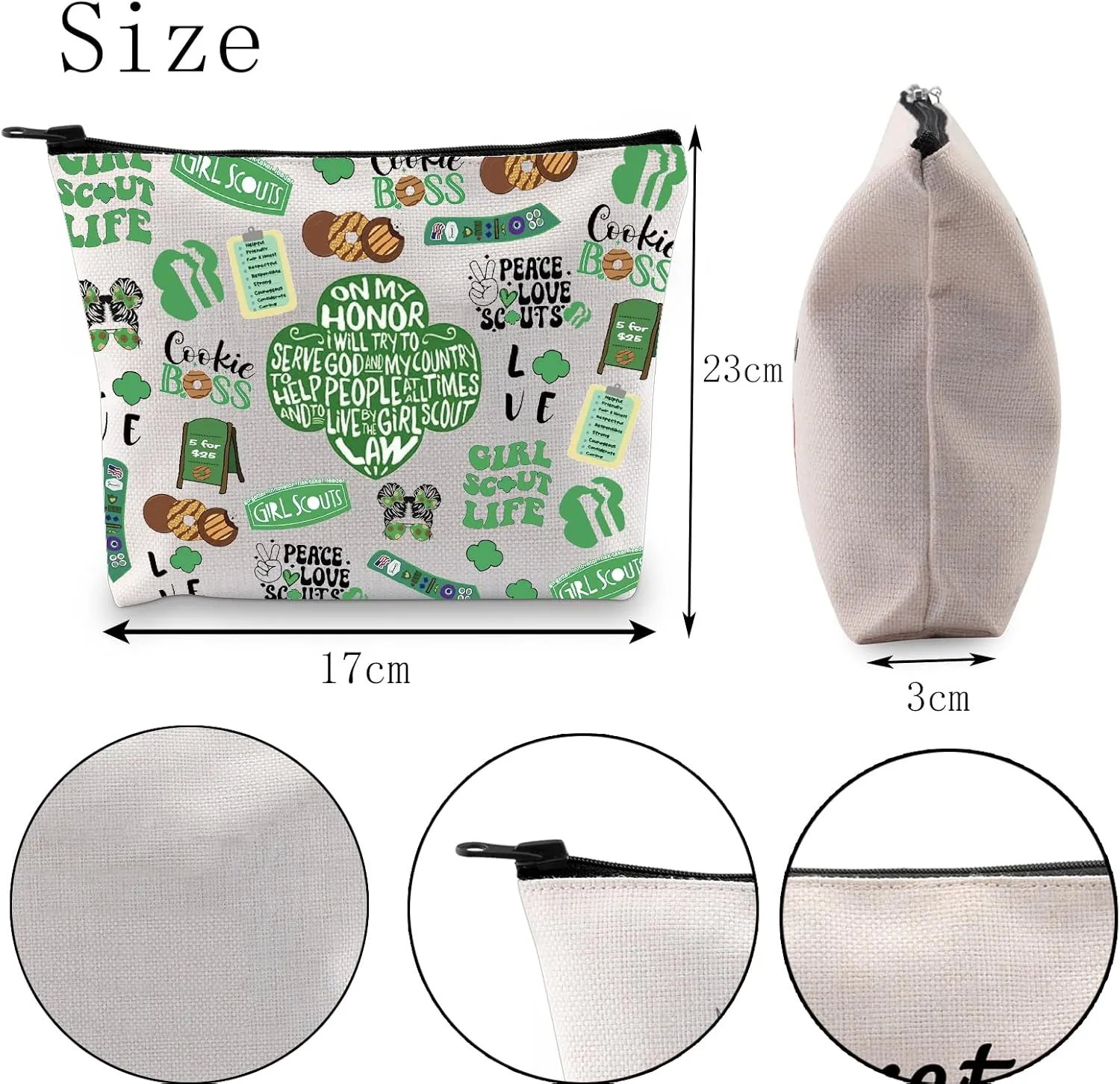 POFULL Girl Troop Leader Cosmetic Bag Adventure Lover Squad Gift