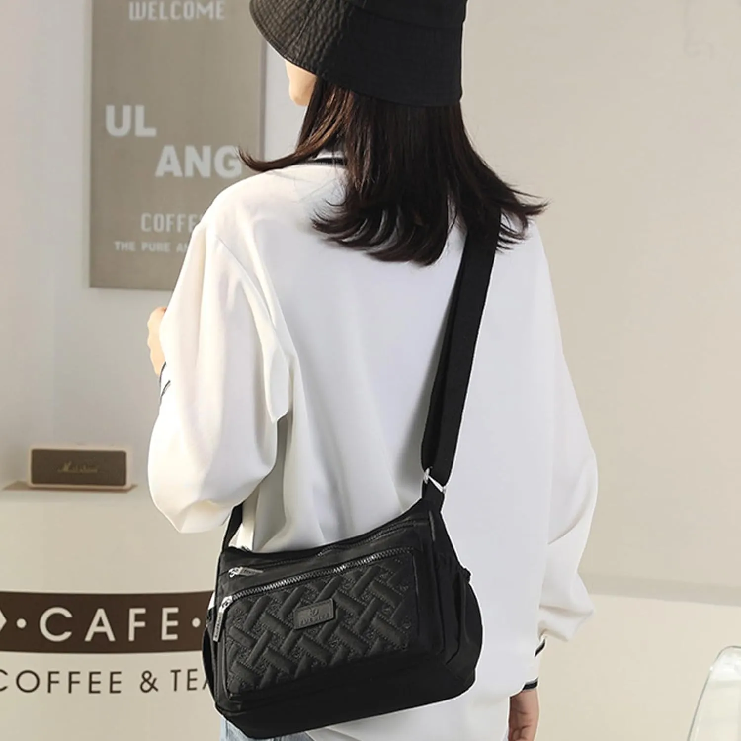 Popularate Crossbody, Lightweight Large Capacity Classic Small Popularate Bag, Nylon Shoulder Messenger Bag for Woman