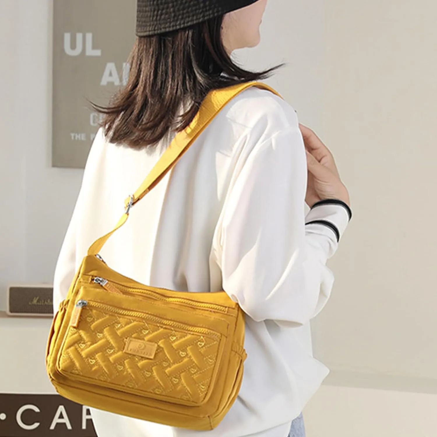 Popularate Crossbody, Lightweight Large Capacity Classic Small Popularate Bag, Nylon Shoulder Messenger Bag for Woman