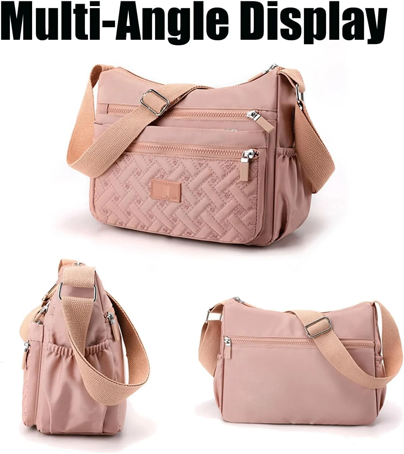 Popularate Crossbody, Lightweight Large Capacity Classic Small Popularate Bag, Nylon Shoulder Messenger Bag for Woman