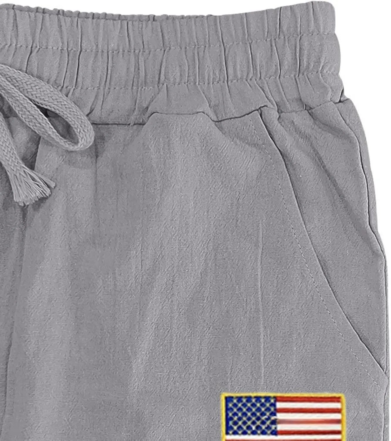 PORCLAY Mens Linen Casual Pants Elastic Waist Drawstring Hip Hop Trousers Wide Leg Yoga Beach 2025 Summer Pants