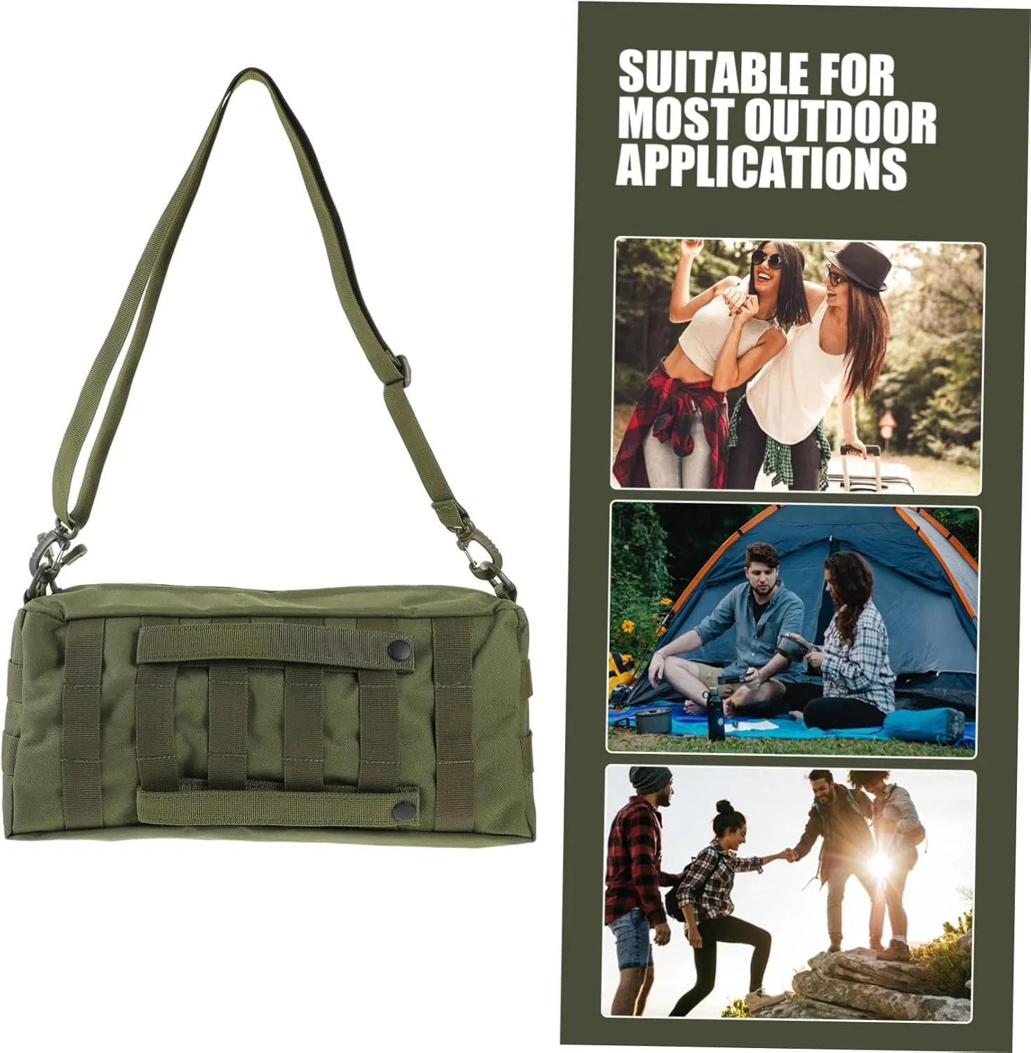 Portable Outdoor Camping Backpack Sturdy Tool Storage Bag Multi-function Crossbody Shoulder Bag for Men