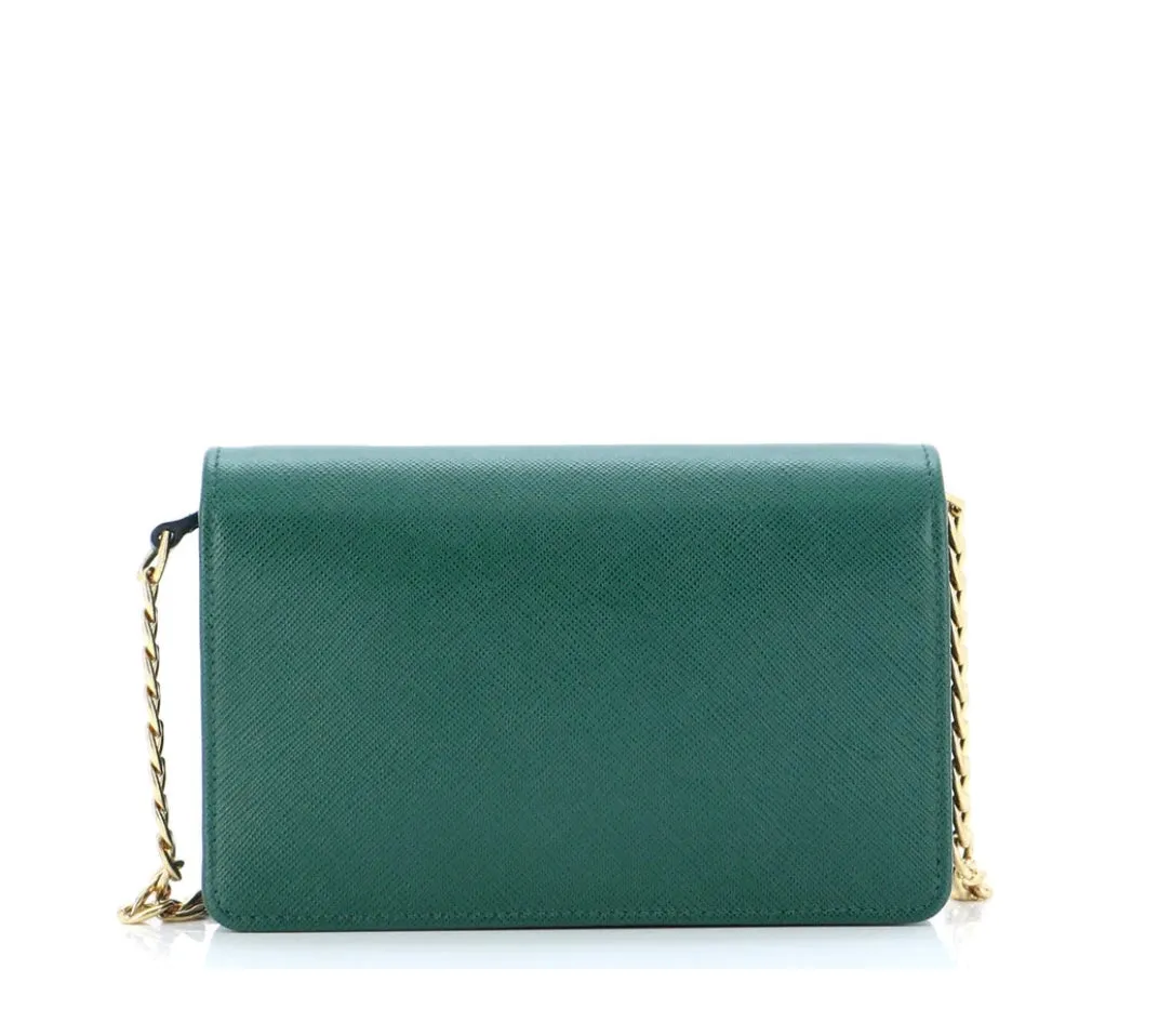 PRADA - Chain Wallet Crossbody Saffiano Leather
