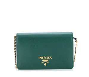 PRADA - Chain Wallet Crossbody Saffiano Leather