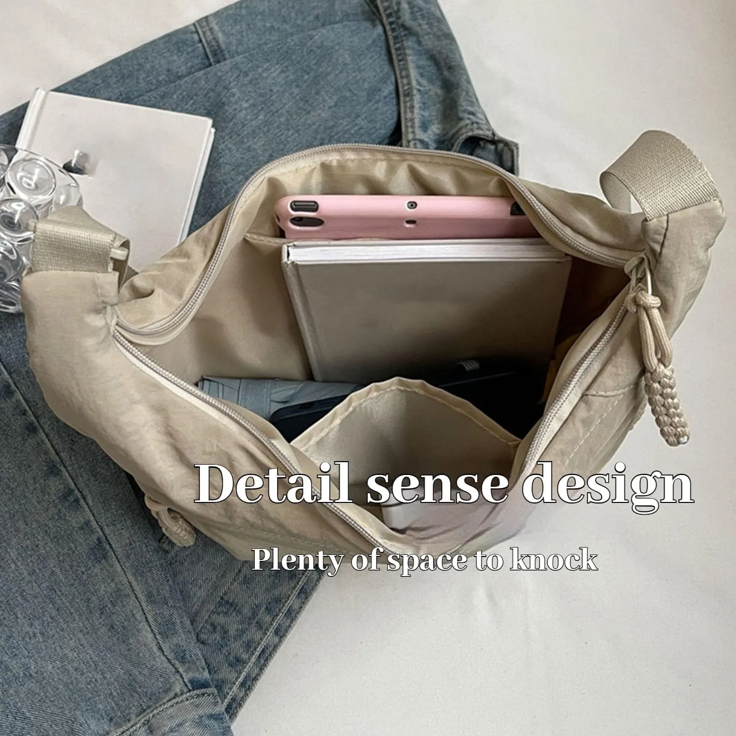 Preferable Crossbody Bag, Fashion Plain Color Nylon Shoulder Bag for Women & men