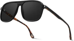 Premium Acetate Aviator Polarized Sunglasses for Men Women Scratch/Saltwater Resistant/Oleophobic Coating Lens