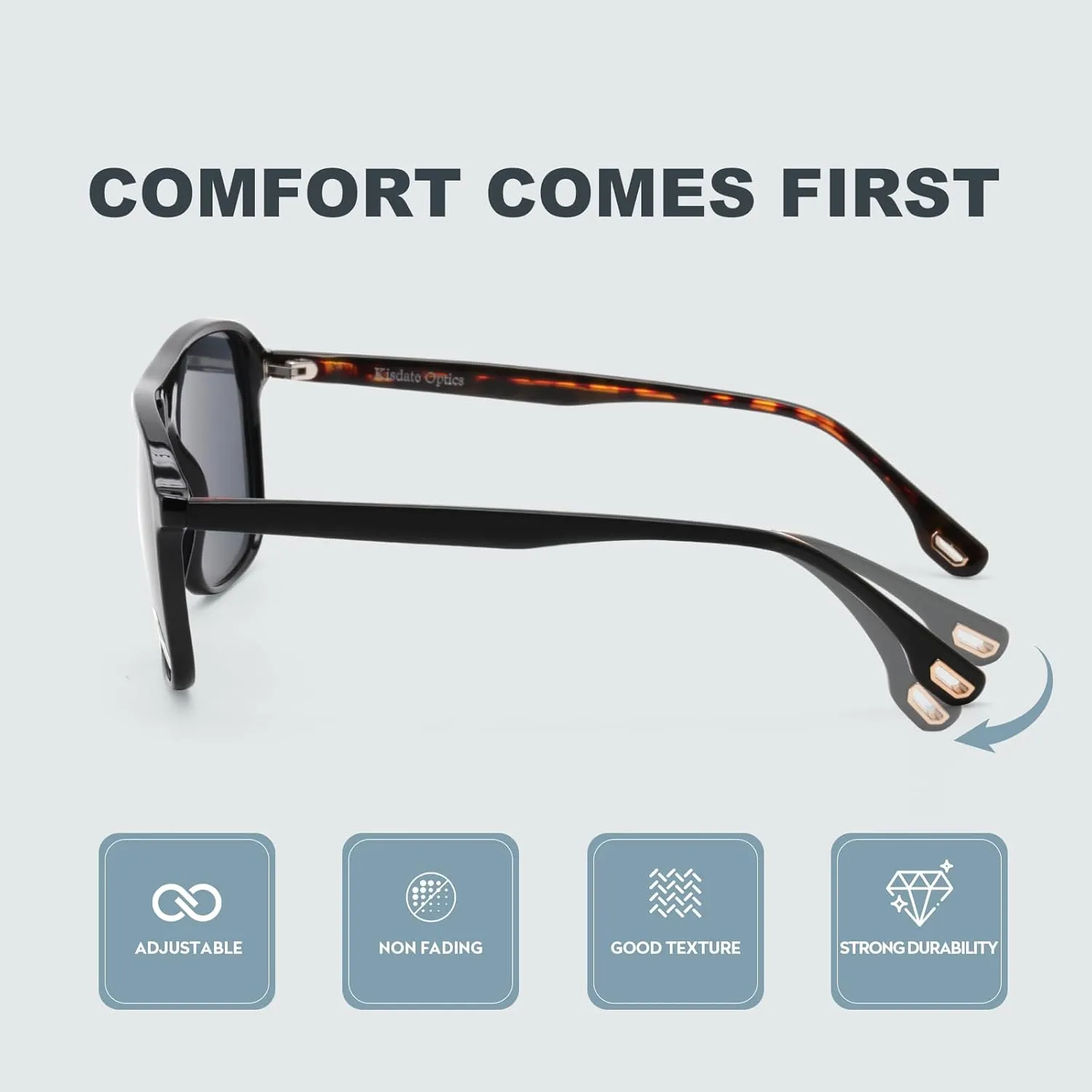 Premium Acetate Aviator Polarized Sunglasses for Men Women Scratch/Saltwater Resistant/Oleophobic Coating Lens
