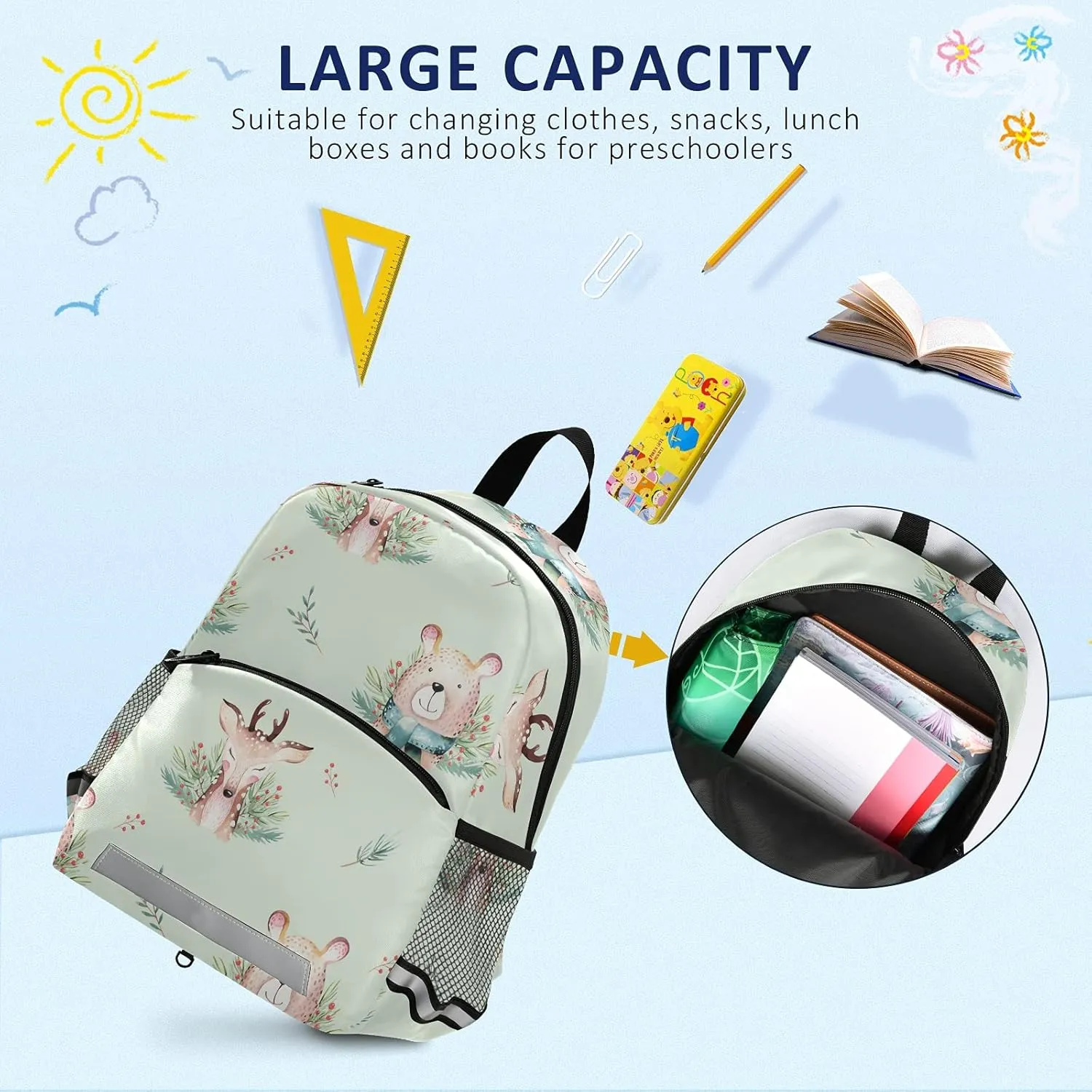 Preschool Backpacks，Kid's Casual Travel Bookbag with Leash，Cute Toddler Backpacks for Boys and Girls (color-1)