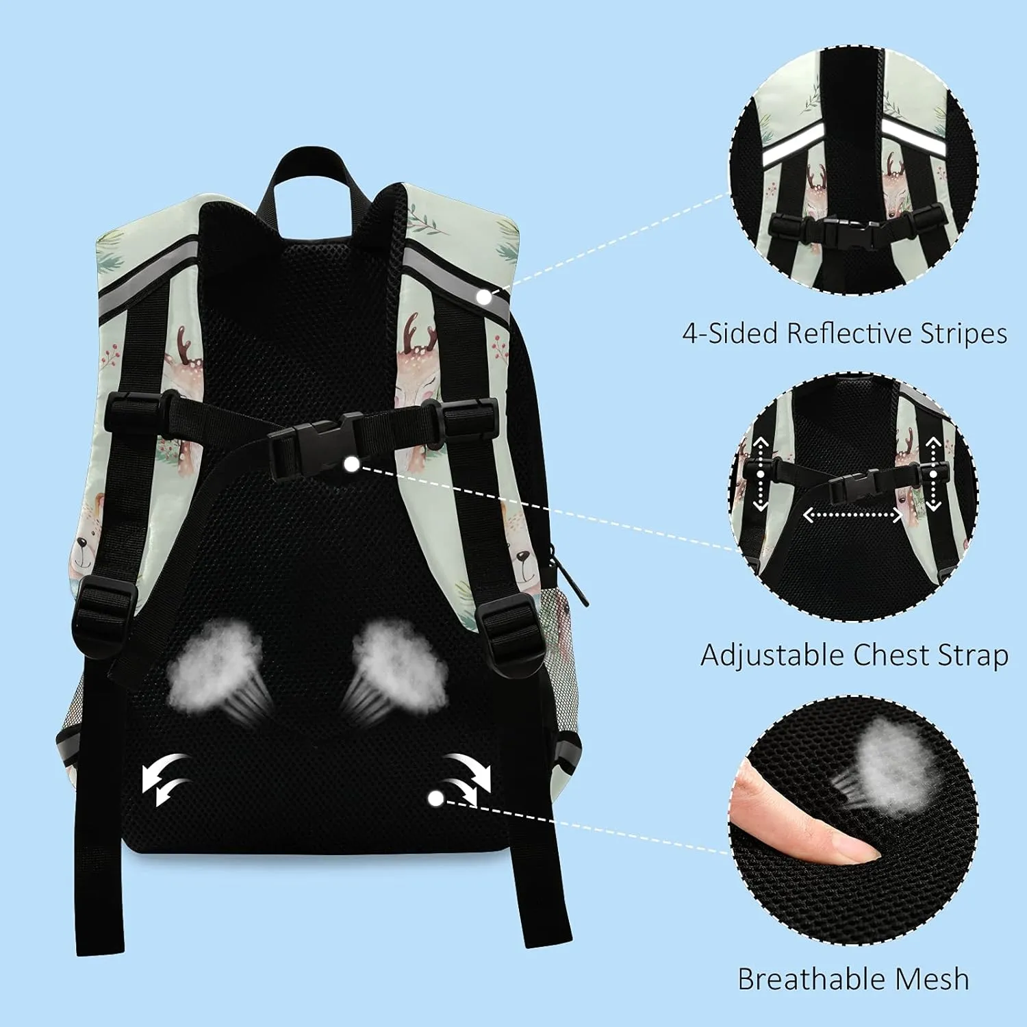 Preschool Backpacks，Kid's Casual Travel Bookbag with Leash，Cute Toddler Backpacks for Boys and Girls (color-1)