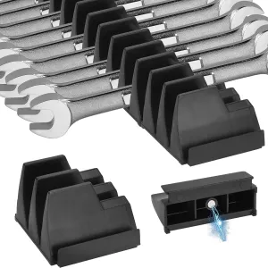 PRO & DIY -40 Strong Magnetic (upgraded) Wrench Organizer for Tool Drawer Storage Professional Grade Modular Wrench Organizer Fits Small & Large Size -Black