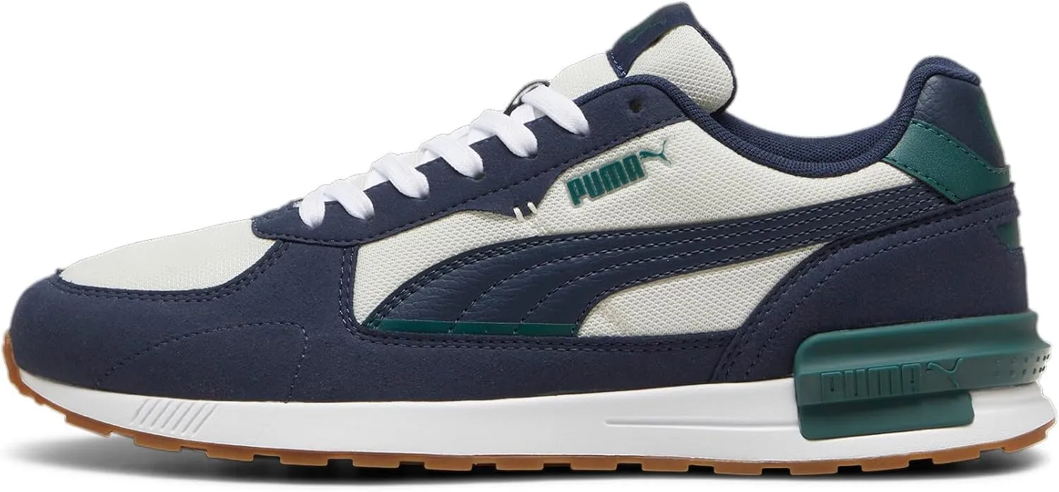 PUMA Men's Women's Graviton Shoes, White-Black-Nimbus Cloud-Glacial Blue-Lotus, 10.5