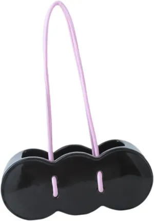 Purse Bag Flower Vase Ceramic Handbag Shaped Vase Bag Vase Nordic for Living Room Shelf Farmhouse Desktop Dining Table, Black