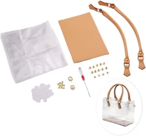 PVC DIY Tote Bag Handbag Making Kit, Clear Handmade DIY Purse Making Kit, Handmade Tote Bag Craft Accessory Tool Set Gift for Women Mom Birthday Valentine