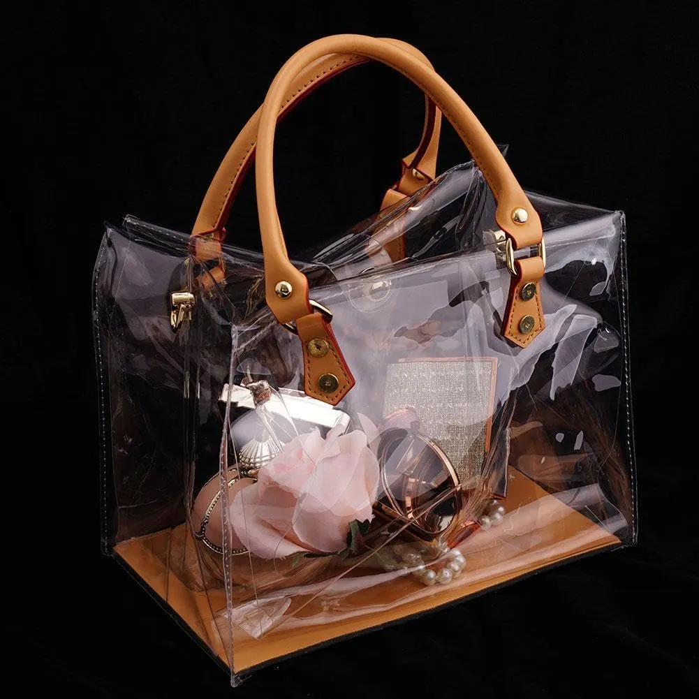 PVC DIY Tote Bag Handbag Making Kit, Clear Handmade DIY Purse Making Kit, Handmade Tote Bag Craft Accessory Tool Set Gift for Women Mom Birthday Valentine
