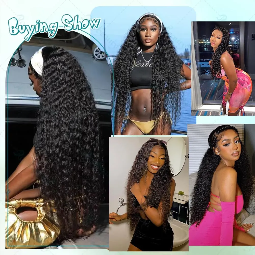 QinMei 13x6 Deep Wave Lace Front Wigs Human Hair HD Transparent Lace Front Wigs Human Hair Glueless Deep Curly Lace Frontal Wigs Human Hair Pre Plucked for Black Women 18 Inch