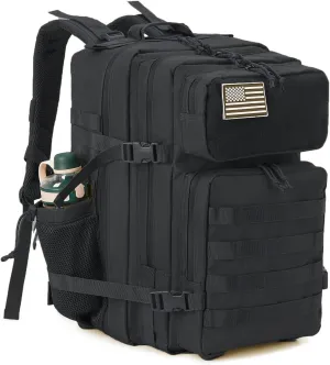 QT&QY 25L/35L/45L Military Tactical Backpack For Men Molle Daypack 3 Day Bug Out Bag Hiking Rucksack With Bottle Holder