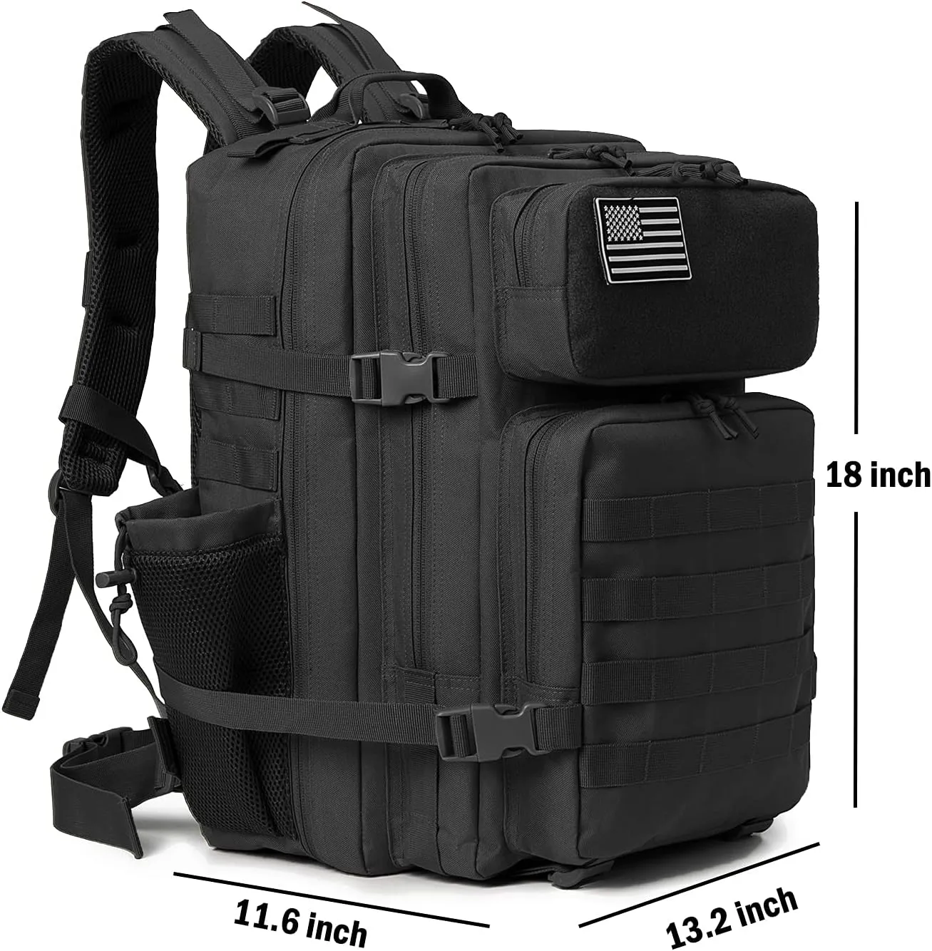 QT&QY 25L/35L/45L Military Tactical Backpack For Men Molle Daypack 3 Day Bug Out Bag Hiking Rucksack With Bottle Holder