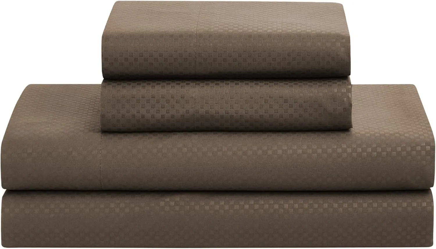 Queen Comforter Set 8 Piece Bed in a Bag with Bed Skirt, Fitted Sheet, Flat Sheet, 2 Pillowcases, 2 Pillow Shams, Queen, Checkered Chocolate