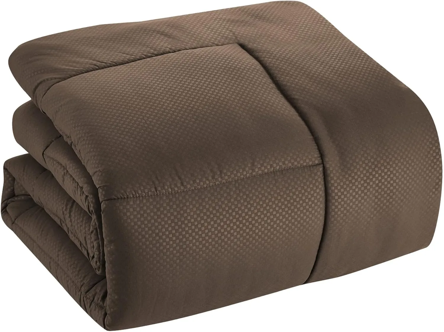 Queen Comforter Set 8 Piece Bed in a Bag with Bed Skirt, Fitted Sheet, Flat Sheet, 2 Pillowcases, 2 Pillow Shams, Queen, Checkered Chocolate