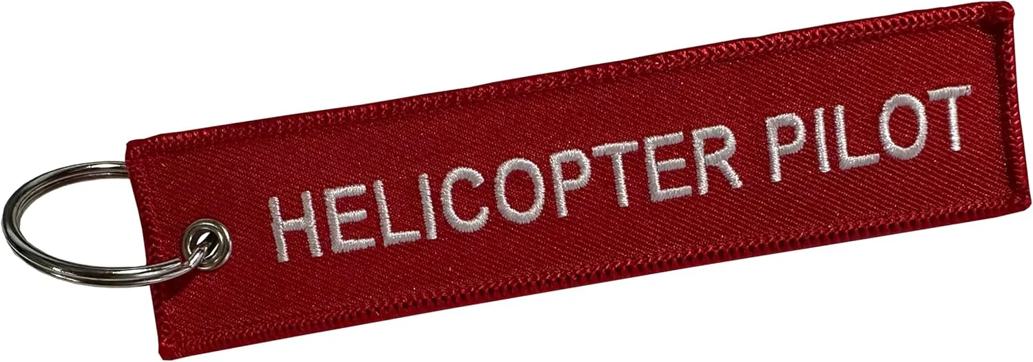 "Helicopter Pilot Embroidered Key Chain
