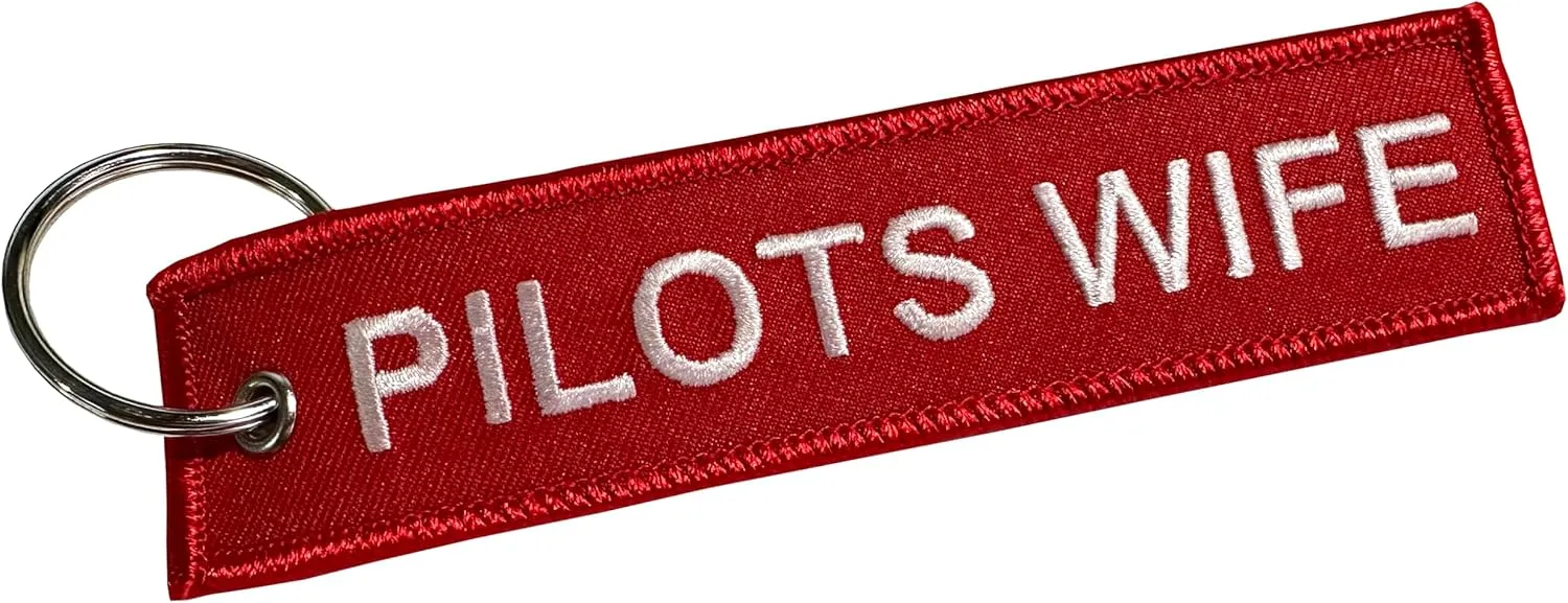 "Pilots Wife Embroidered Keychain