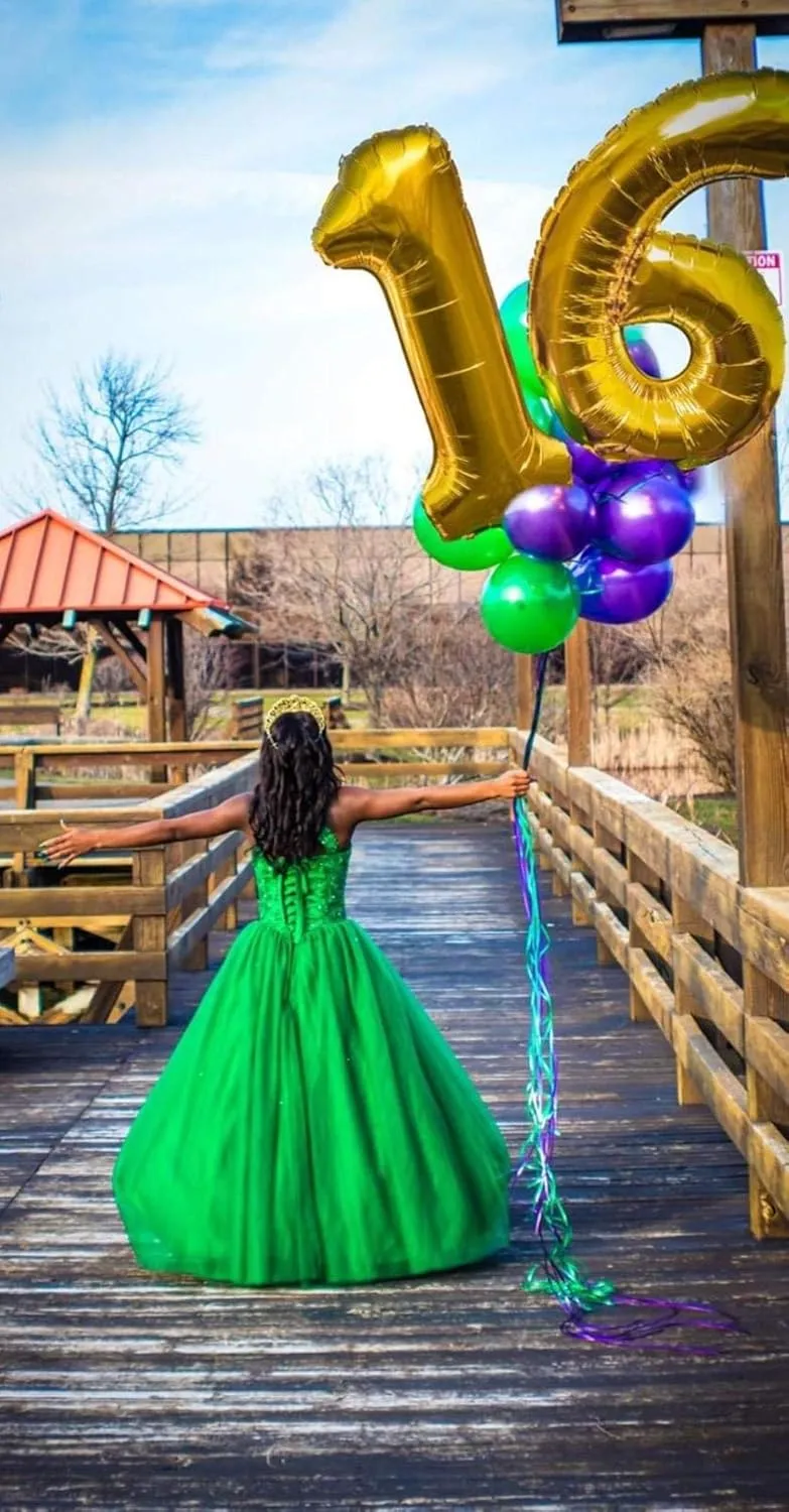 QXMYOO Ball Gown Quinceanera Dresses Sweet 16 Prom Party Princess Dress for Teens