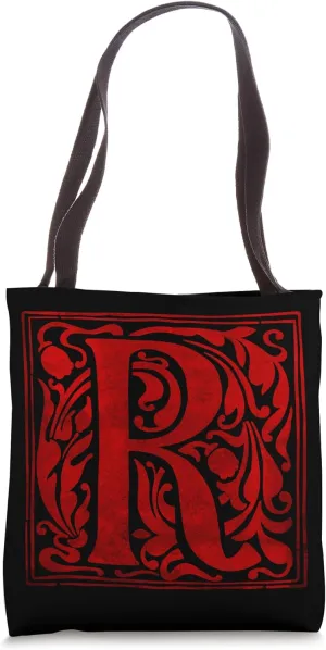 R Letter Beautiful Illuminated R Monogram Tote Bag