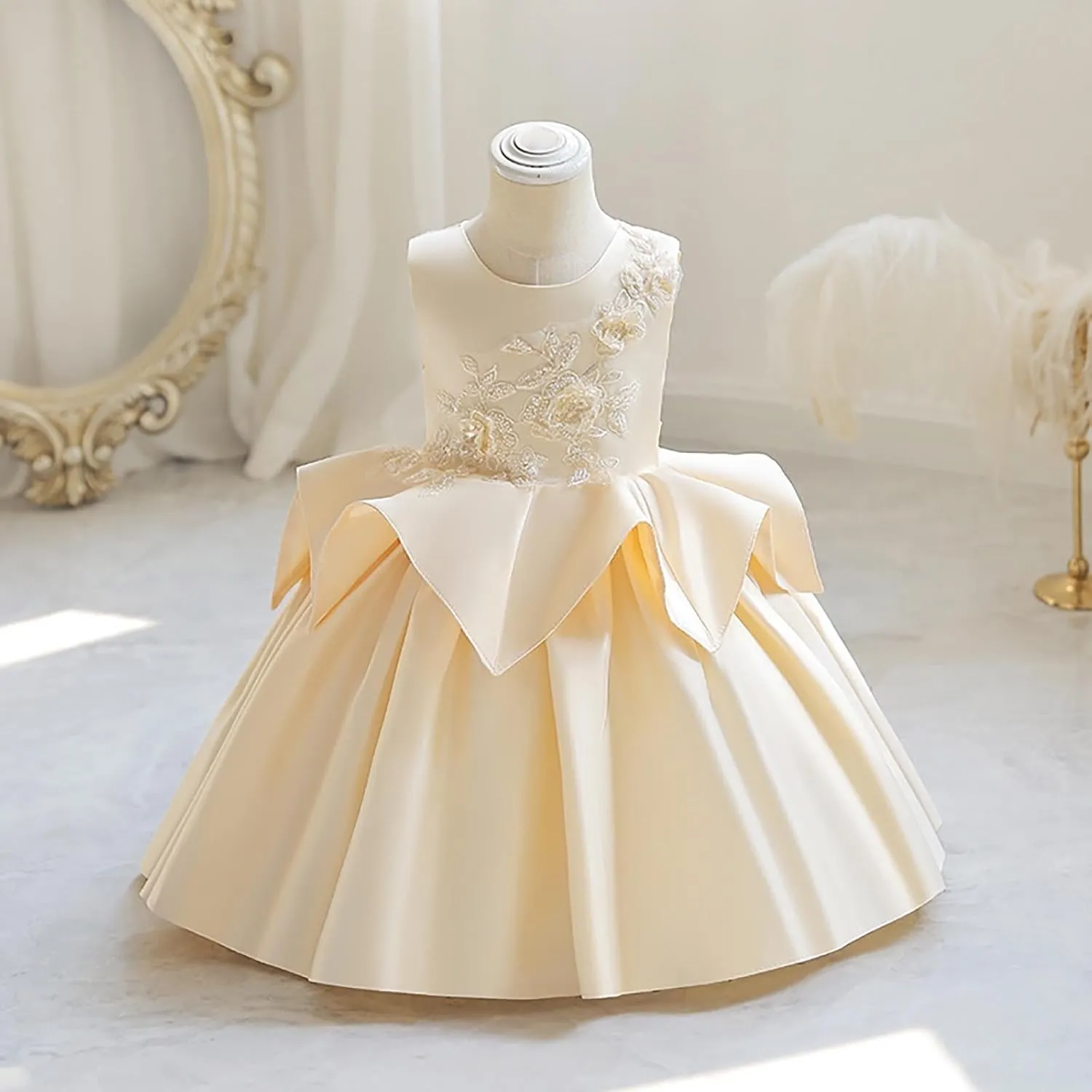 Rainbow Dress for Toddler Girls Easter Spring Lace Tulle Mesh Gril Summer Dress Flower Party Dance Dresses