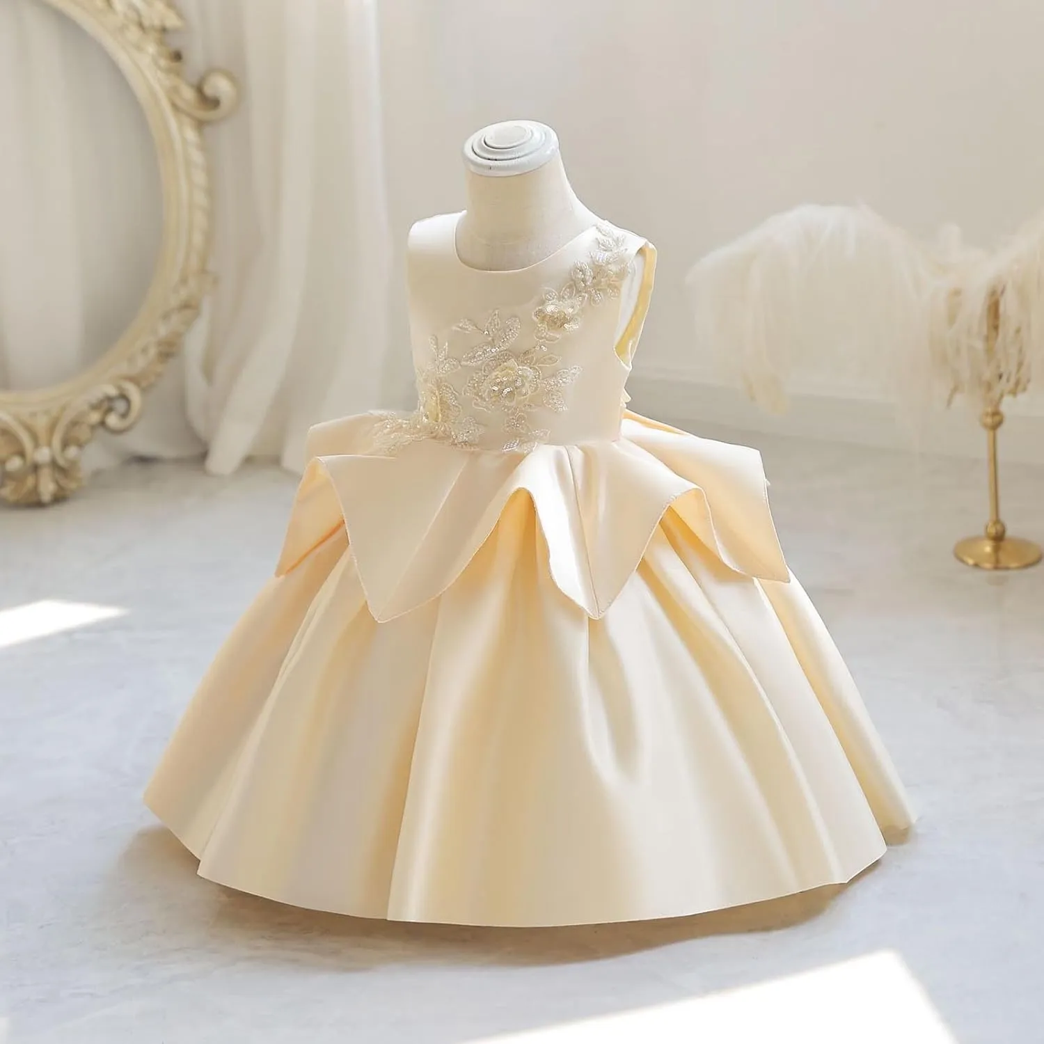 Rainbow Dress for Toddler Girls Easter Spring Lace Tulle Mesh Gril Summer Dress Flower Party Dance Dresses