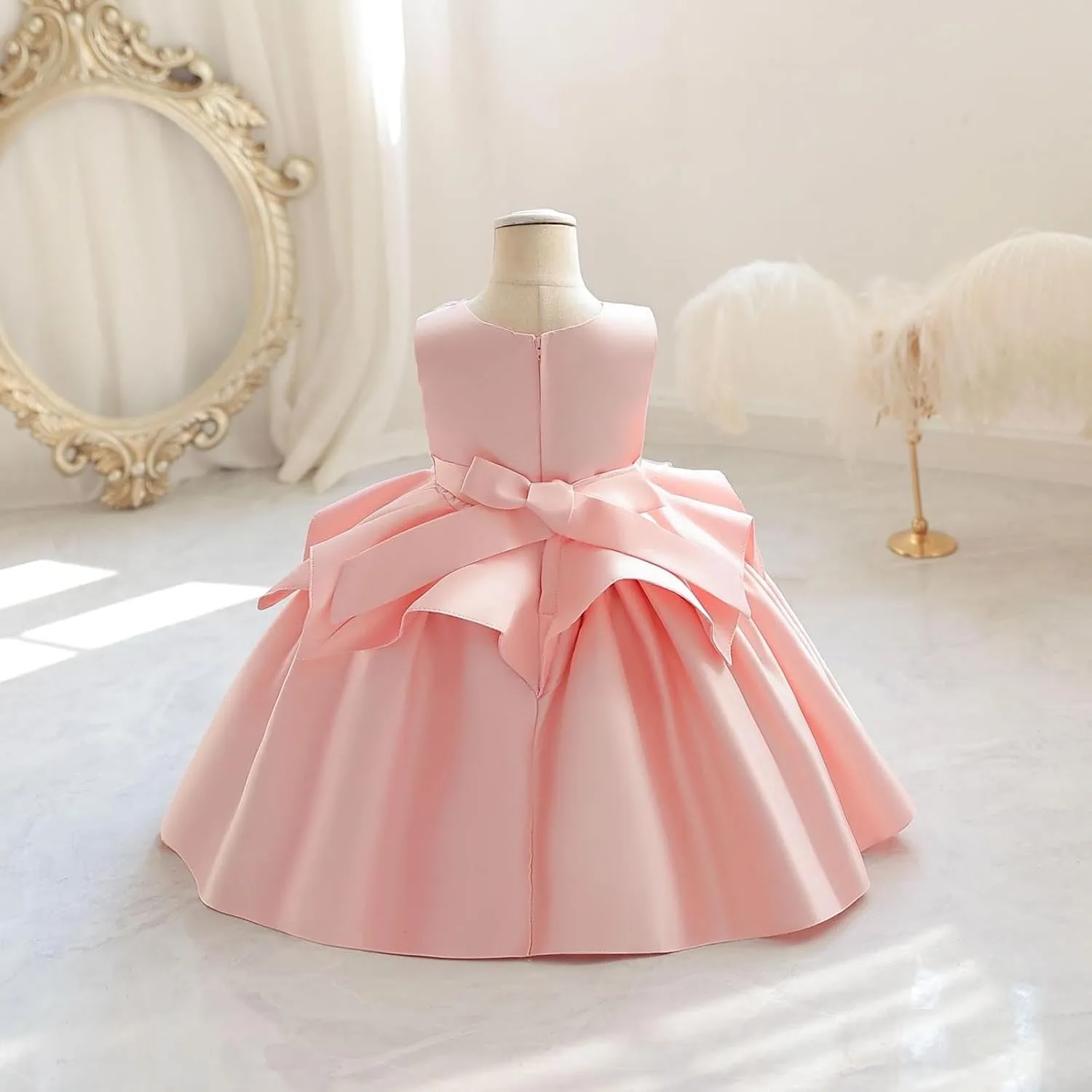 Rainbow Dress for Toddler Girls Easter Spring Lace Tulle Mesh Gril Summer Dress Flower Party Dance Dresses
