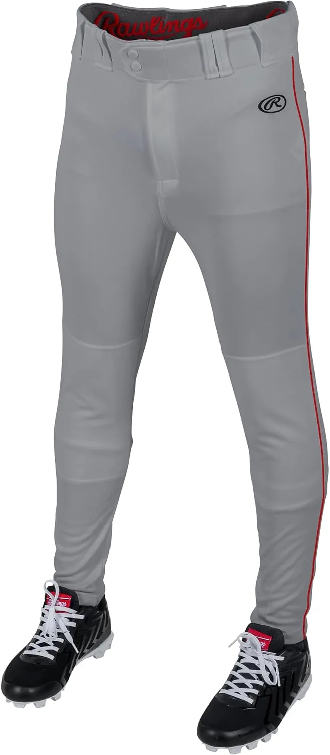 Rawlings Boys' Launch Series Baseball Pants | Tapered Jogger Fit | Youth Sizes | Piped | Multiple Colors