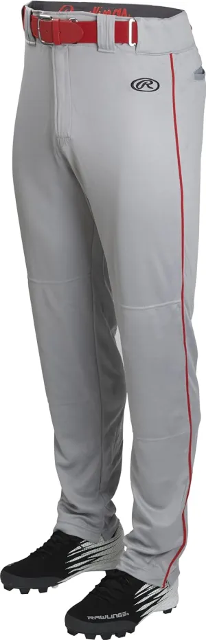 Rawlings Men's Launch Series Baseball Pants | Full Length Semi-Relaxed Fit | Adult Sizes | Piped | Multiple Colors