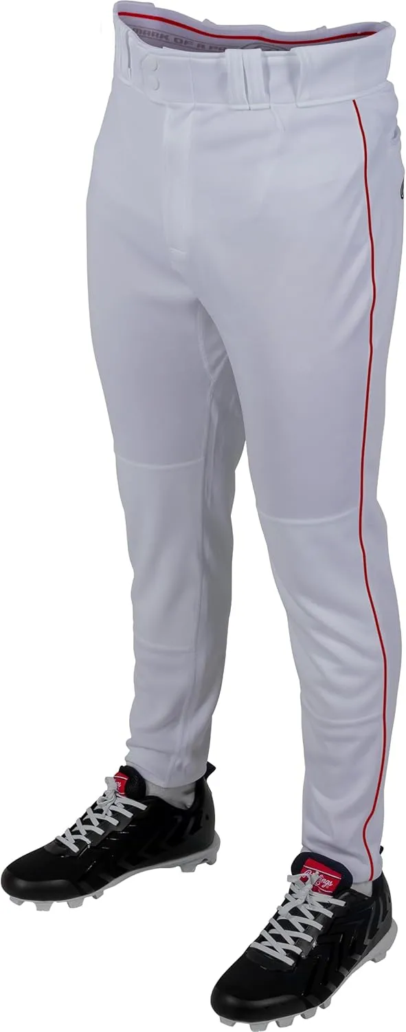 Rawlings Men's PRO 150 Series Baseball Pants | Tapered Jogger Fit | Adult Sizes | Piped | Multiple Colors