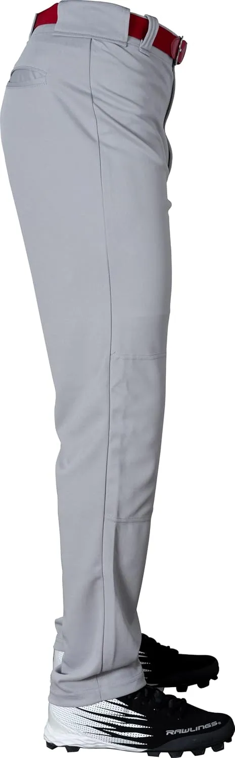 Rawlings Semi-Relaxed Full Length Baseball Pant | Solid & Piped Options | Adult Sizes | Multiple Colors