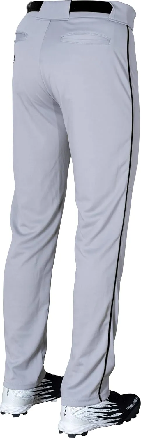 Rawlings Semi-Relaxed Full Length Baseball Pant | Solid & Piped Options | Adult Sizes | Multiple Colors