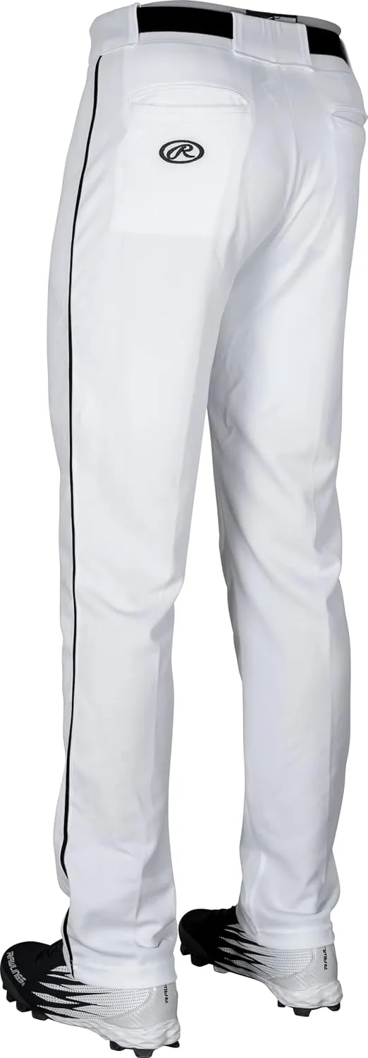 Rawlings Semi-Relaxed Full Length Baseball Pant | Solid & Piped Options | Adult Sizes | Multiple Colors