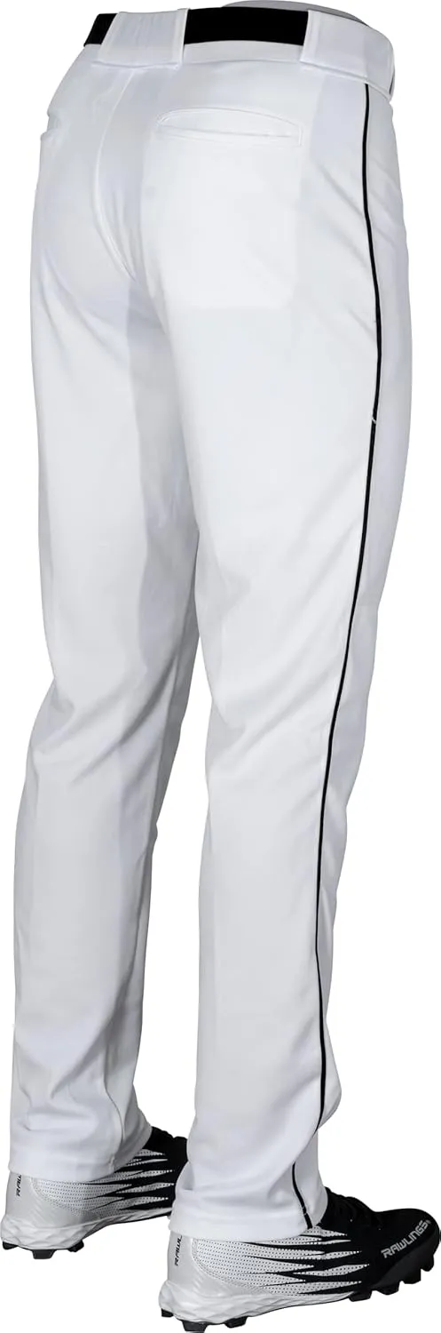 Rawlings Semi-Relaxed Full Length Baseball Pant | Solid & Piped Options | Adult Sizes | Multiple Colors