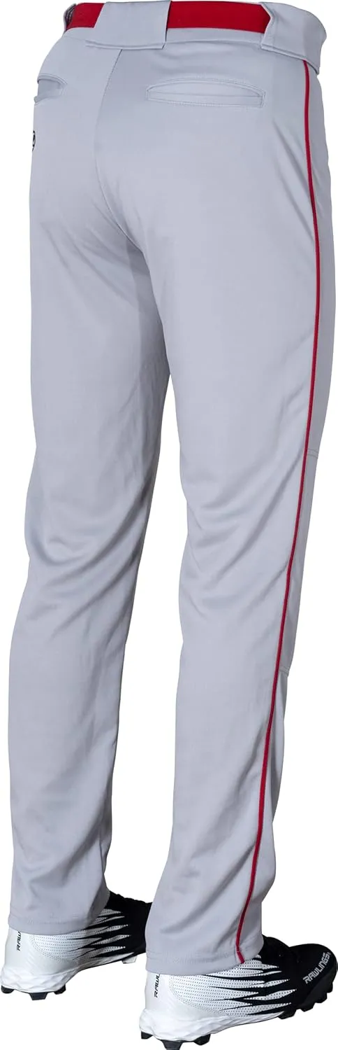 Rawlings Semi-Relaxed Full Length Baseball Pant | Solid & Piped Options | Adult Sizes | Multiple Colors